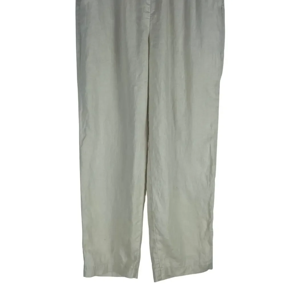 Quince 100% European Linen Drawstring Crop Pants Sand Beige Size XS